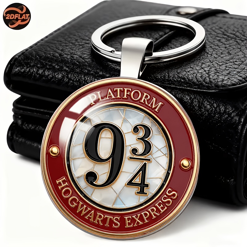 TEMU [authorized] 1pc Of 2d Keychain. This Warner Harry Potter Themed Logo Features The Of And The Hogwarts . It Has A Delicate And Three-dimensional