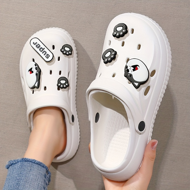 

Women's Cartoon Decor Clogs, Stylish Summer Funny Beach Slide Shoes, Anti-slip Garden Sandals