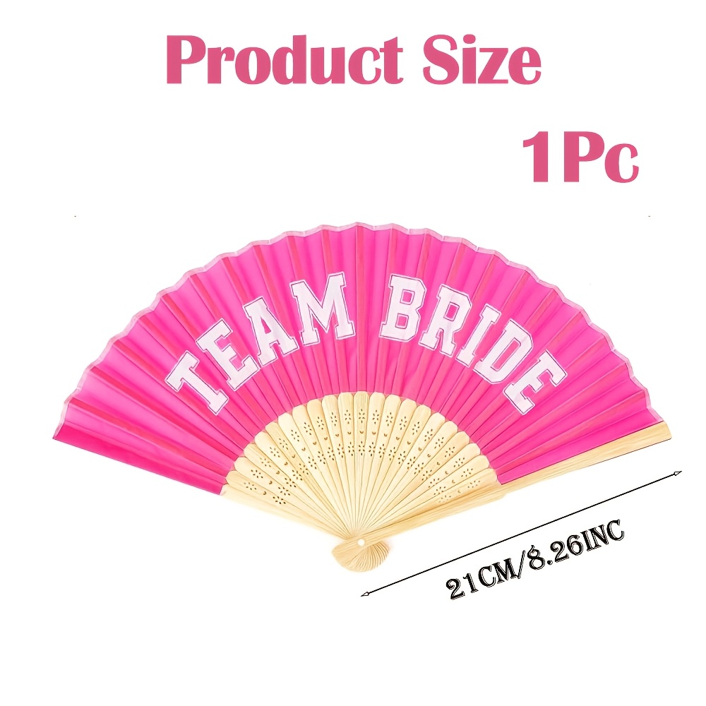 1pc Folding Fan With Message "". Pink Bamboo Handheld Fan For Women. Accessory For Weddings, Bachelorette Parties, Festivals. Gift Ideas