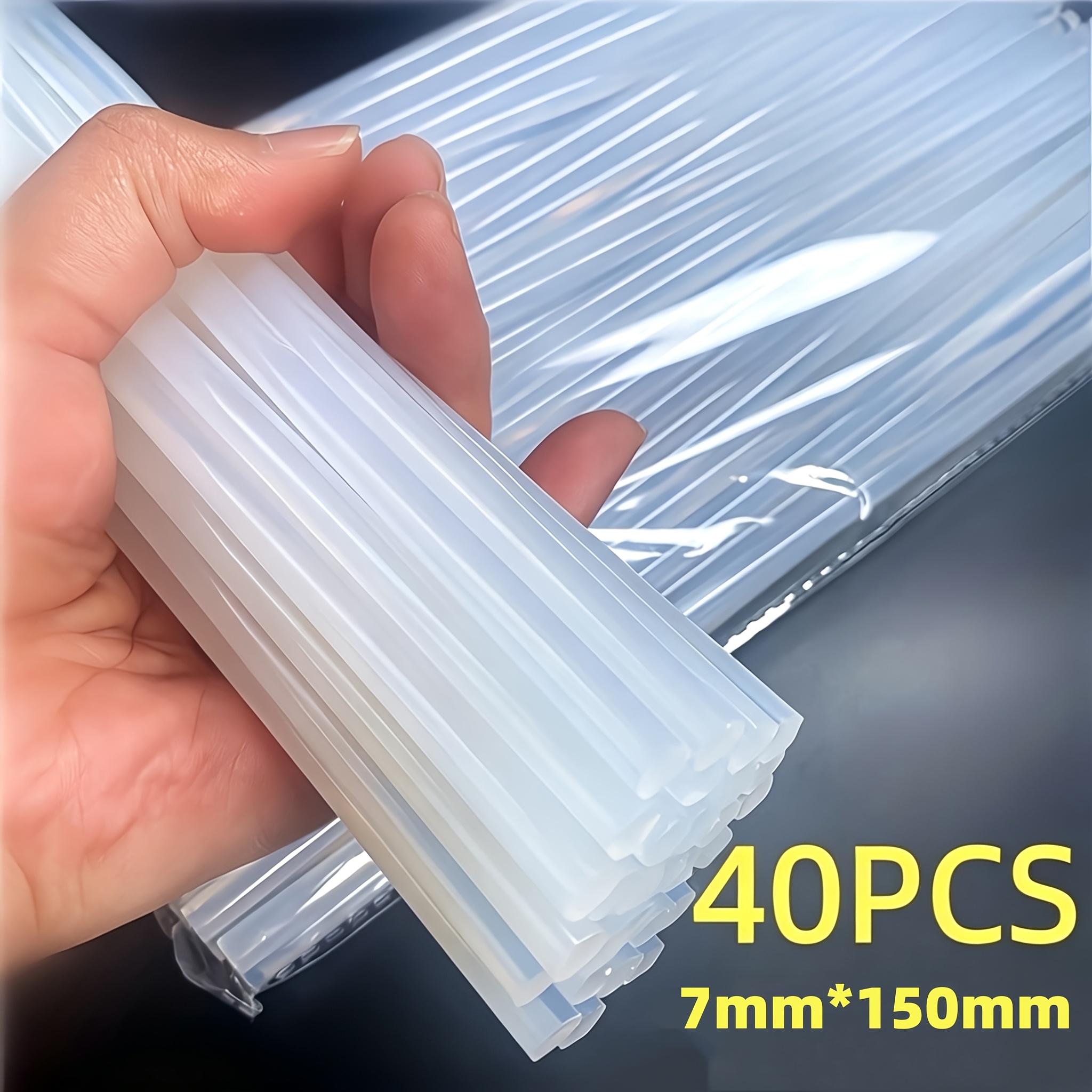 TEMU 40pcs Premium 7mm Eva Warm Glue Sticks - Universal Compatibility, Multipurpose, And Strong Bonding For Craft, Art, And Most Projects - And Store