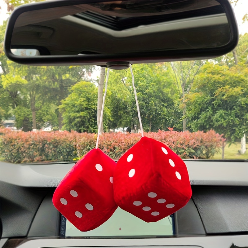 

2pcs 3d Dice Car - Polyester Accessories For Decoration