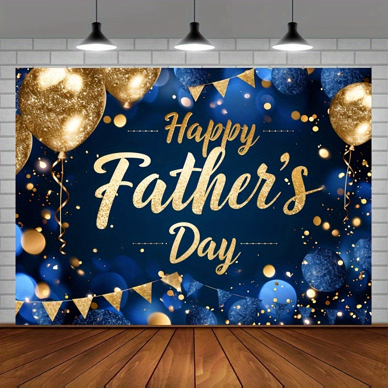 

1pc Happy Father's Day Backdrop I Love Dad Father's Day Party Decorations Family Photo Booth Thank You Daddy Festival Shirt Tie Hat Glitter Photography Background Photoshoot
