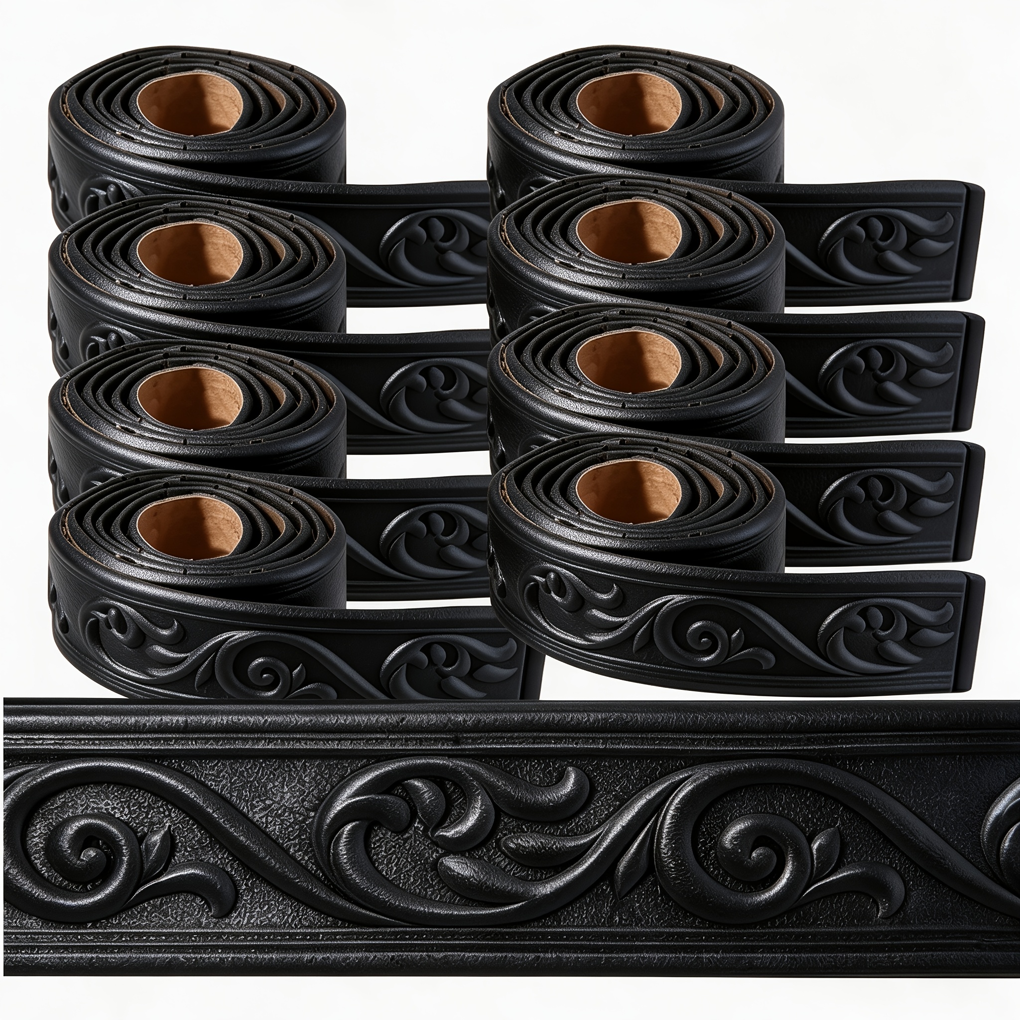 TEMU 8pcs Per Set, 3d Embossed Decorative Wall Stickers, Each Set Includes Of Crown Decorative Trim, Self-adhesive Foam Baseboards, Wallpaper,