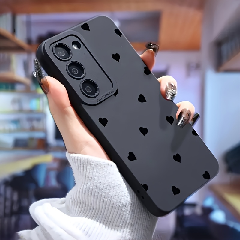 TEMU Black Mini Heart Series A54 Phone Case, Soft Matte A13 Full Coverage S20fe/s21/s22/s22 Ultra, Suitable For Galaxy