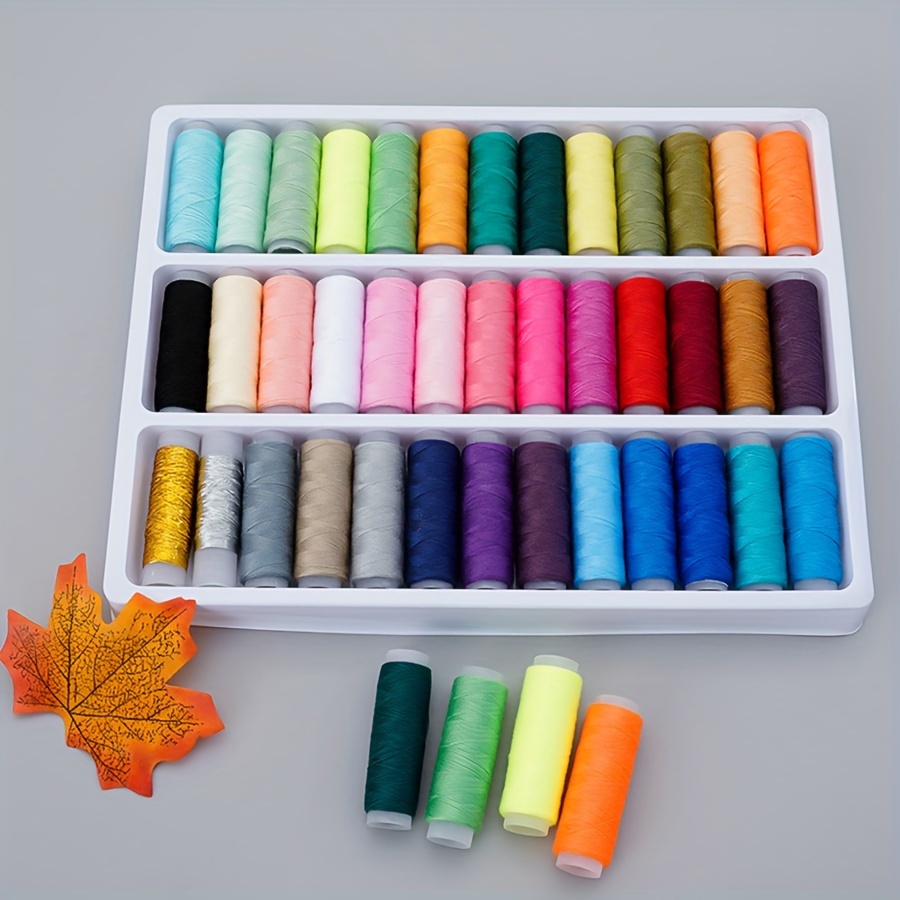 

39 Colors Rainbow Sewing Thread Set, Yards Each Roll, Polyester Material For Hand And Machine Sewing