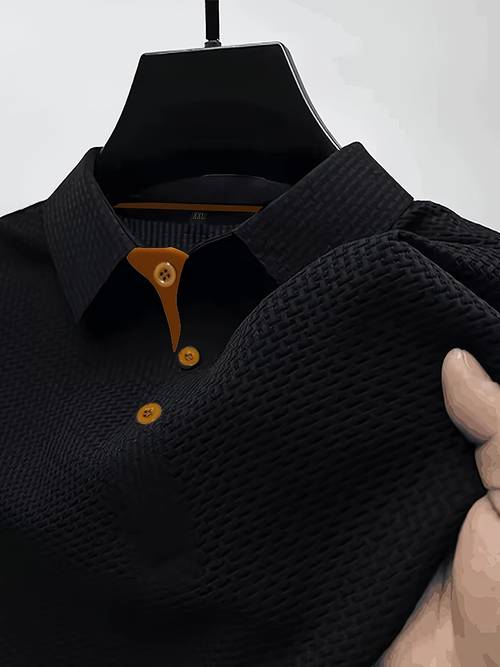 short sleeve jacquard ice silky mens t shirt summer solid color