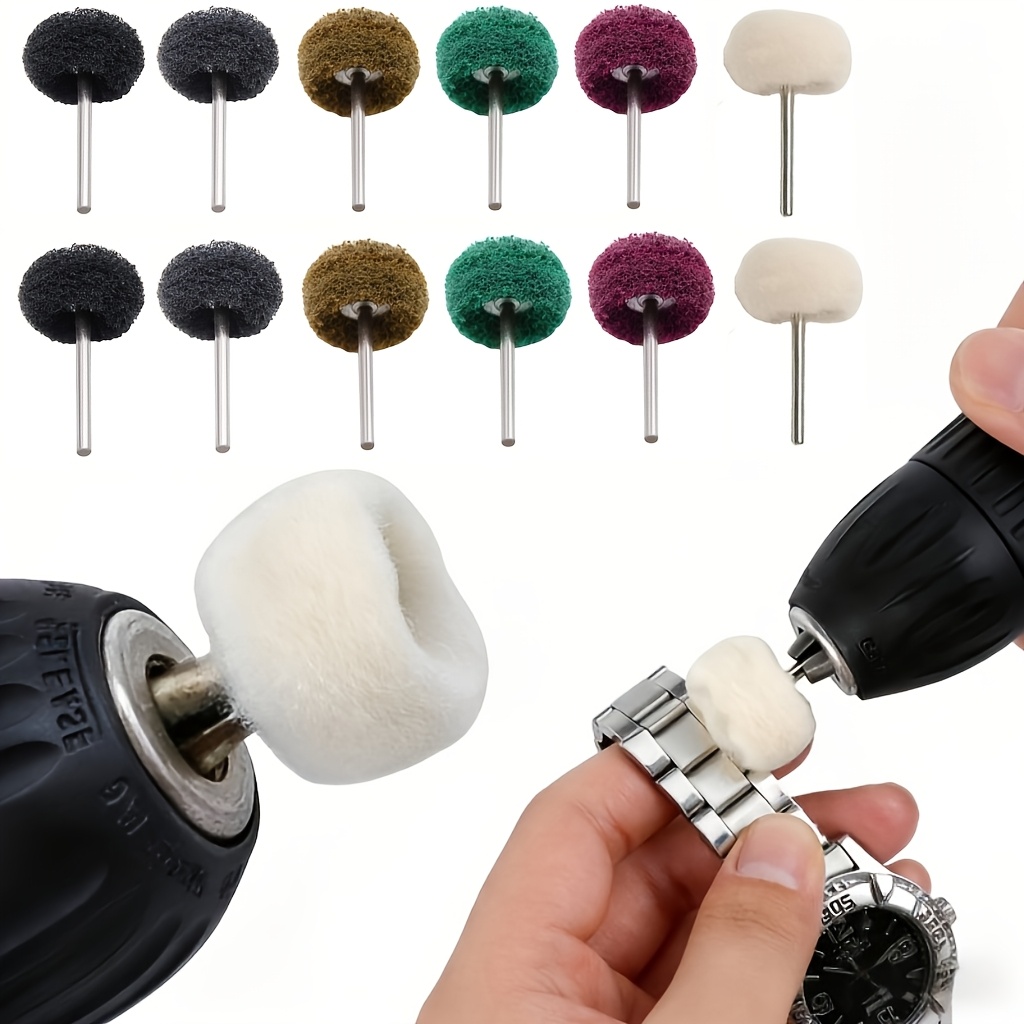 TEMU 12 Jewelry Polishing And Surface Tool Accessories, Detail Polishing And Grinding Set, Different Particle Size Polishing Wheels, Fiber Polishing