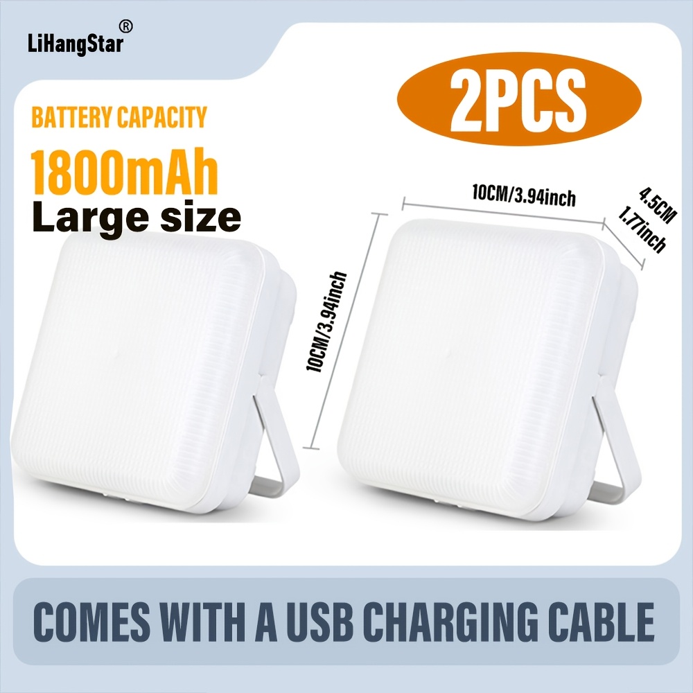 TEMU LiHangStar Lot de 2 lanternes de camping rechargeables, lampe LED pour tente, niveaux de , chargement Type-C, lampe d' extérieure, lampe de