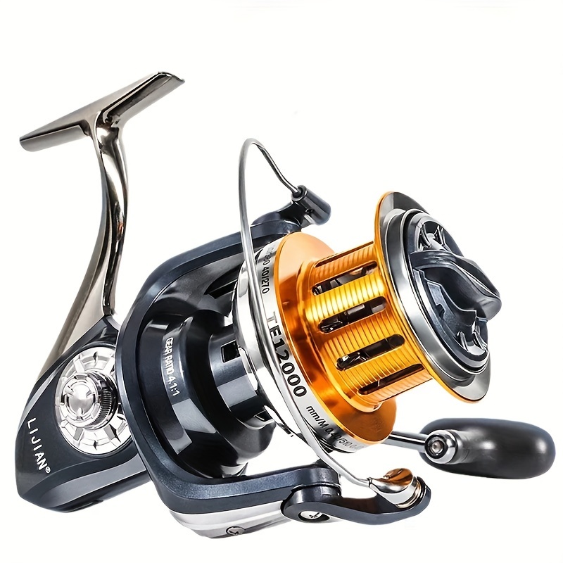 

Lijian Fishing Reel - 9000-12000 Series, 30kg Max Drag, 4.1:1 Gear , Metal Spool, Rotary Spool, Saltwater Fishing, Fishing Line Reel And Accessories