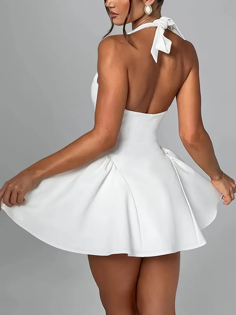 womens halter deep v neck backless tie back long - Temu womens halter deep v neck backless tie back long - Temu