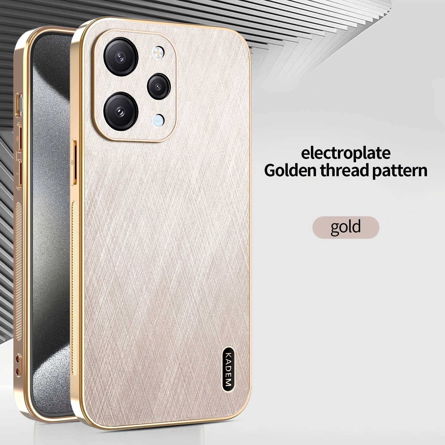 TEMU Phone Case: Suitable For Redmi 12, Redmi 13 High-end Texture Phone Case, Redmi Premium Electroplated Gold Edge With Gold Wire, Full Coverage