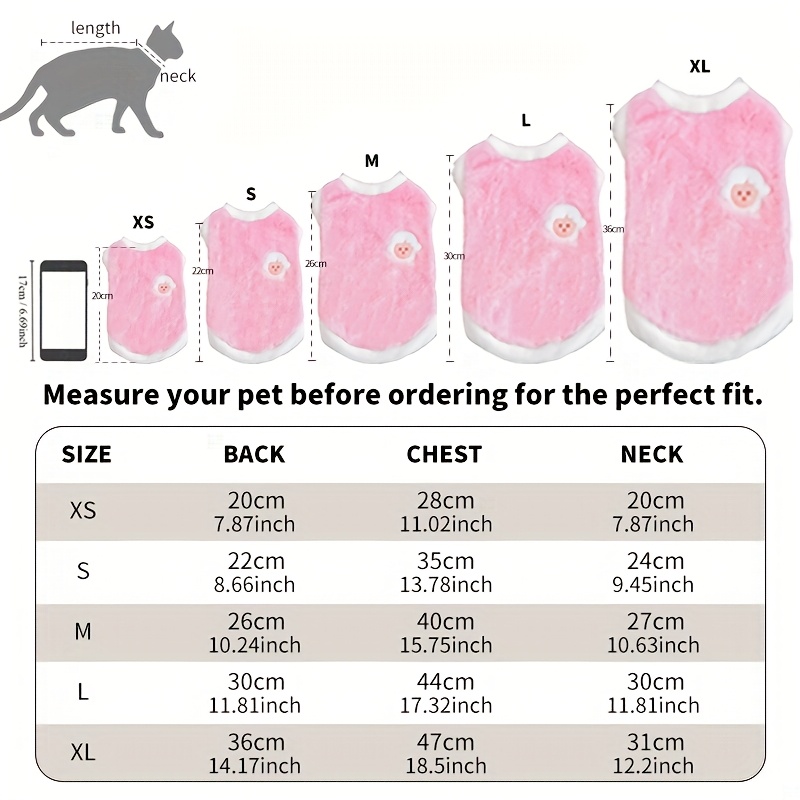 Adorable Autumn and Winter Cat Winter Clothes, Thickened Vest for Warmth, Anti-Fall Design for Puppies, Kittens, and Small Pets