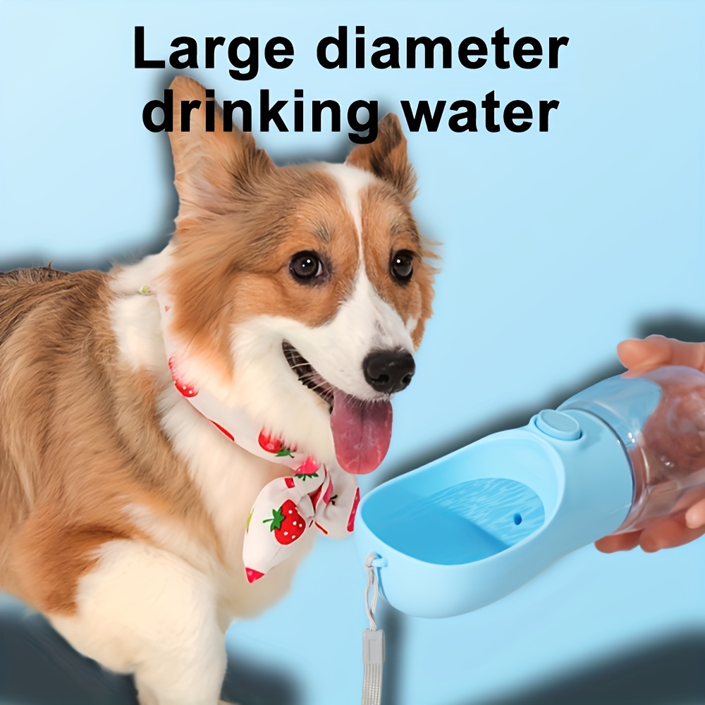 

1pcs Portable Dog Water Bottle, Leak-proof Pet Drinking Dispenser For Walking And Travel, 350ml/450ml, Large Diameter, Always Available Water Bowl For Dogs, Manual Operation, No Batteries Required