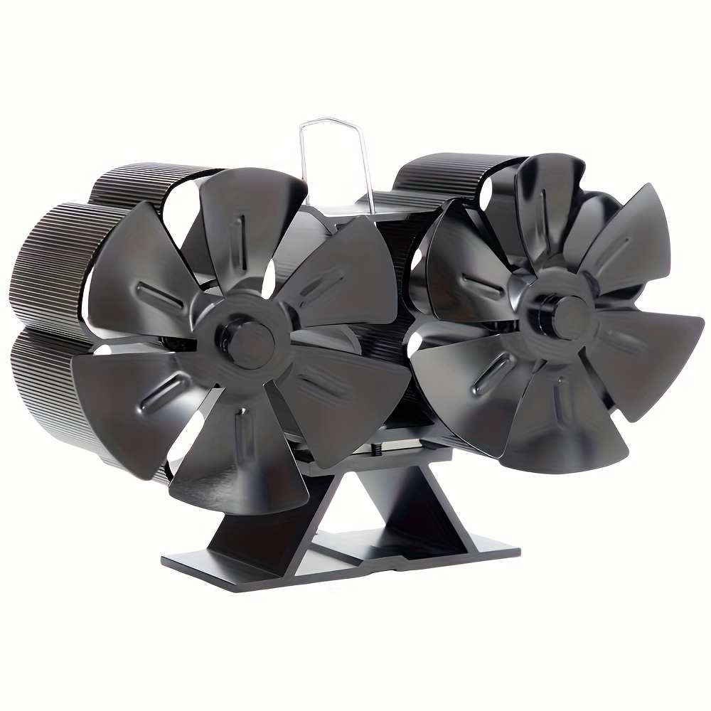 Wood Stove Fan Heat Powered 12 Blades Double Motors Fireplace Fan
