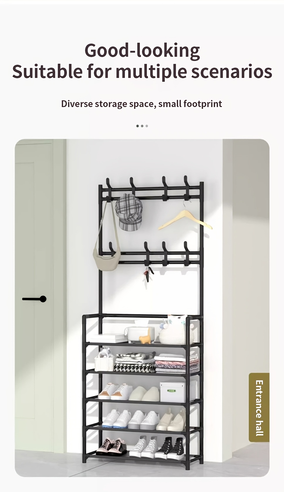 4-5 Tier Shoe Rack - Space-Saving, Easy Assembly, Durable Design for Entryway And Bedroom, Minimalist Style, Efficient Sneaker Storage, Shoe Storage Solution | Modern Shoe Rack | Durable Construction, Dorm Entrance Storage Rack for Shoes And Hats