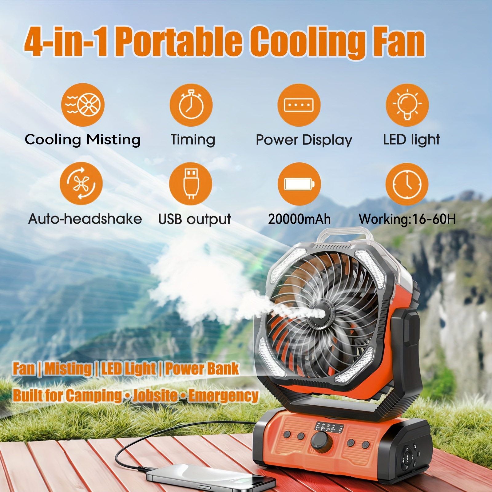 Desk Fan Best Portable Fan For Camping Top Rated Camping Fan