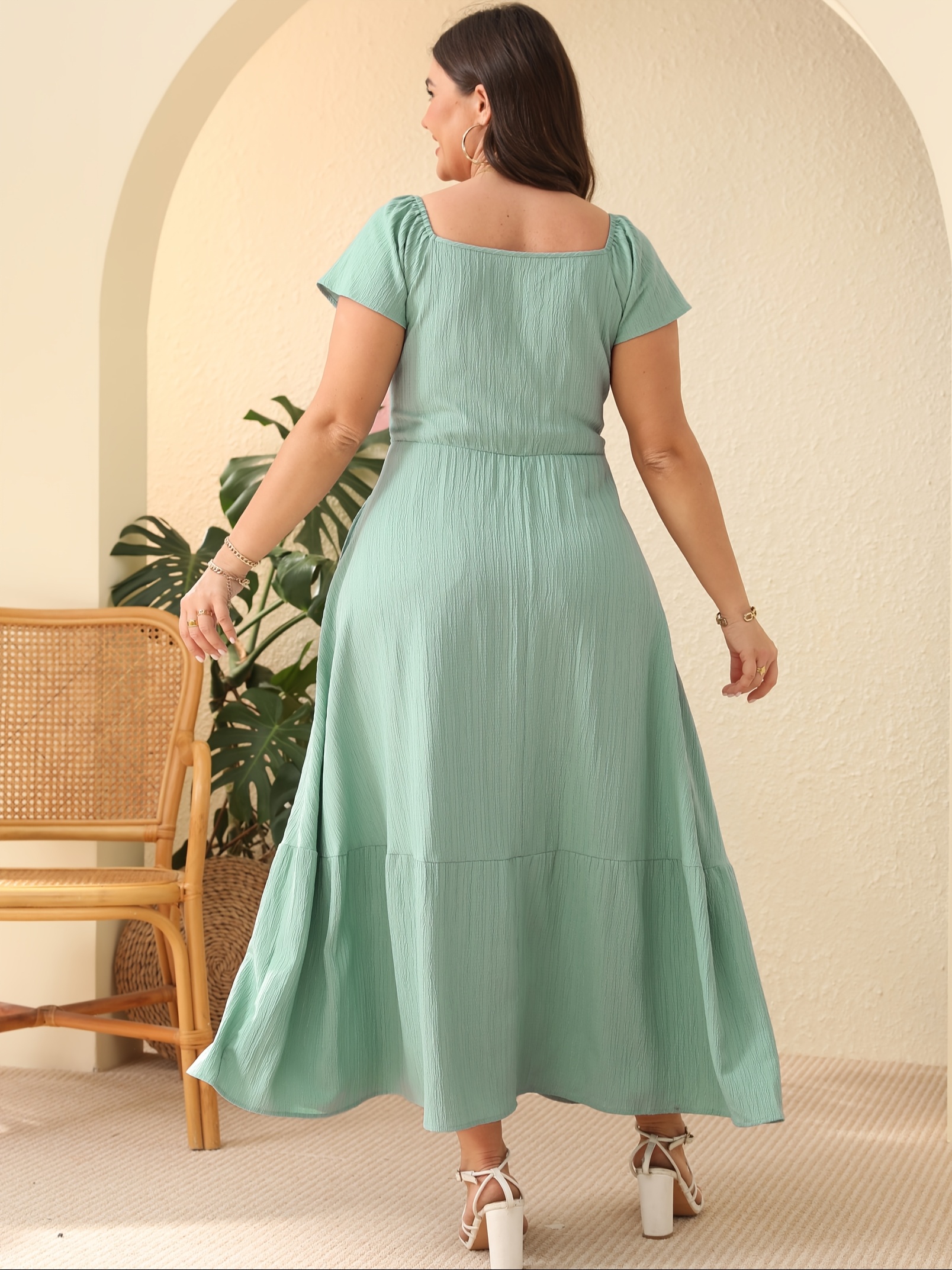 high waistline dress Ever-Pretty 2026 Deep V Neck Empire Waist High-Low Sleeveless Budget Bridesmaid Dresses