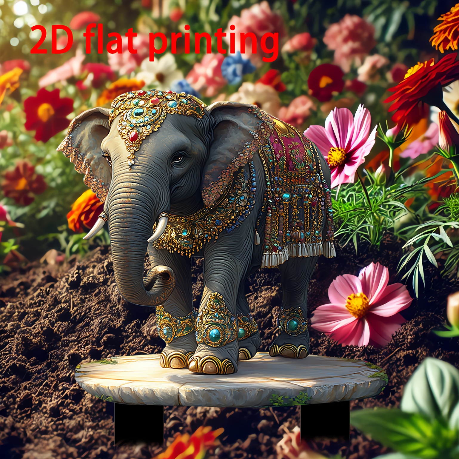 

Bohemian Style 2d Acrylic Forest Elephant Garden Stake - 7.87in/20cm X 11.02in/28cm - Outdoor Garden, Lawn Decoration - Waterproof, Scratch-resistant, Chemical-resistant, Clean Cut Edges