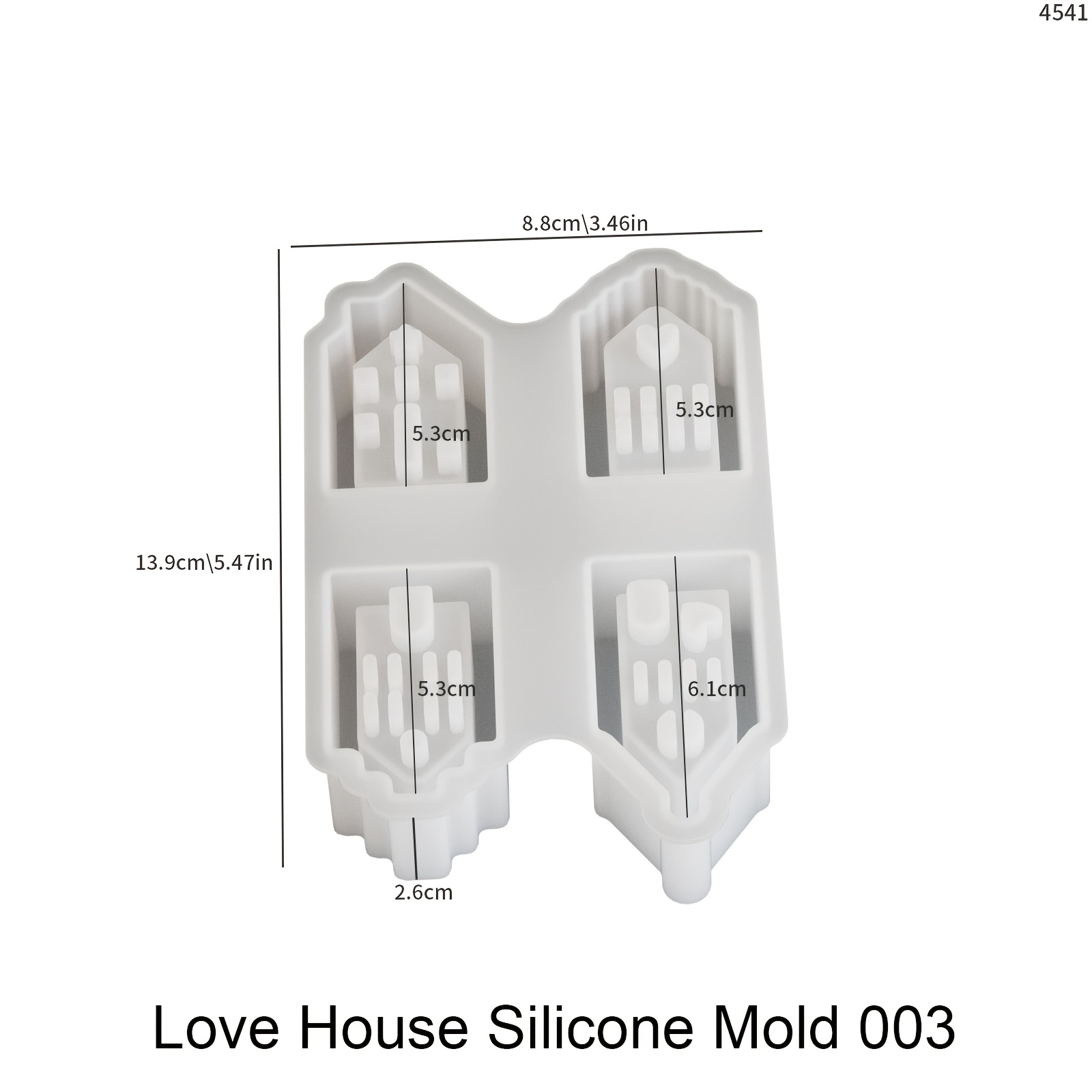 Image of Diy Resin Silicone Mold 4 House Shaped Silicone Molds, European Style Houses Resin Molds For Epoxy, Plaster, Wax, Diy Cottage Candle Mold For Home Decor Craft Making Gifts