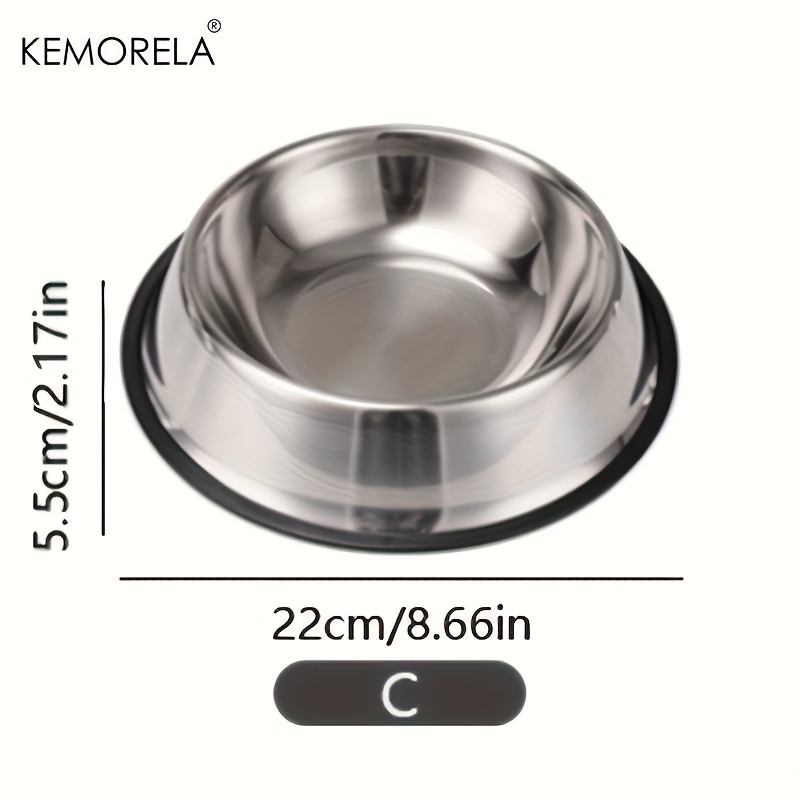 Image of Stainless Steel Pet Bowls, Anti-slip Rubber Rings, Pet Food Bowls, Cat Bowls, Dog Bowls, Drinking , Pet Supplies, Suitable For Pets Of Different Sizes
