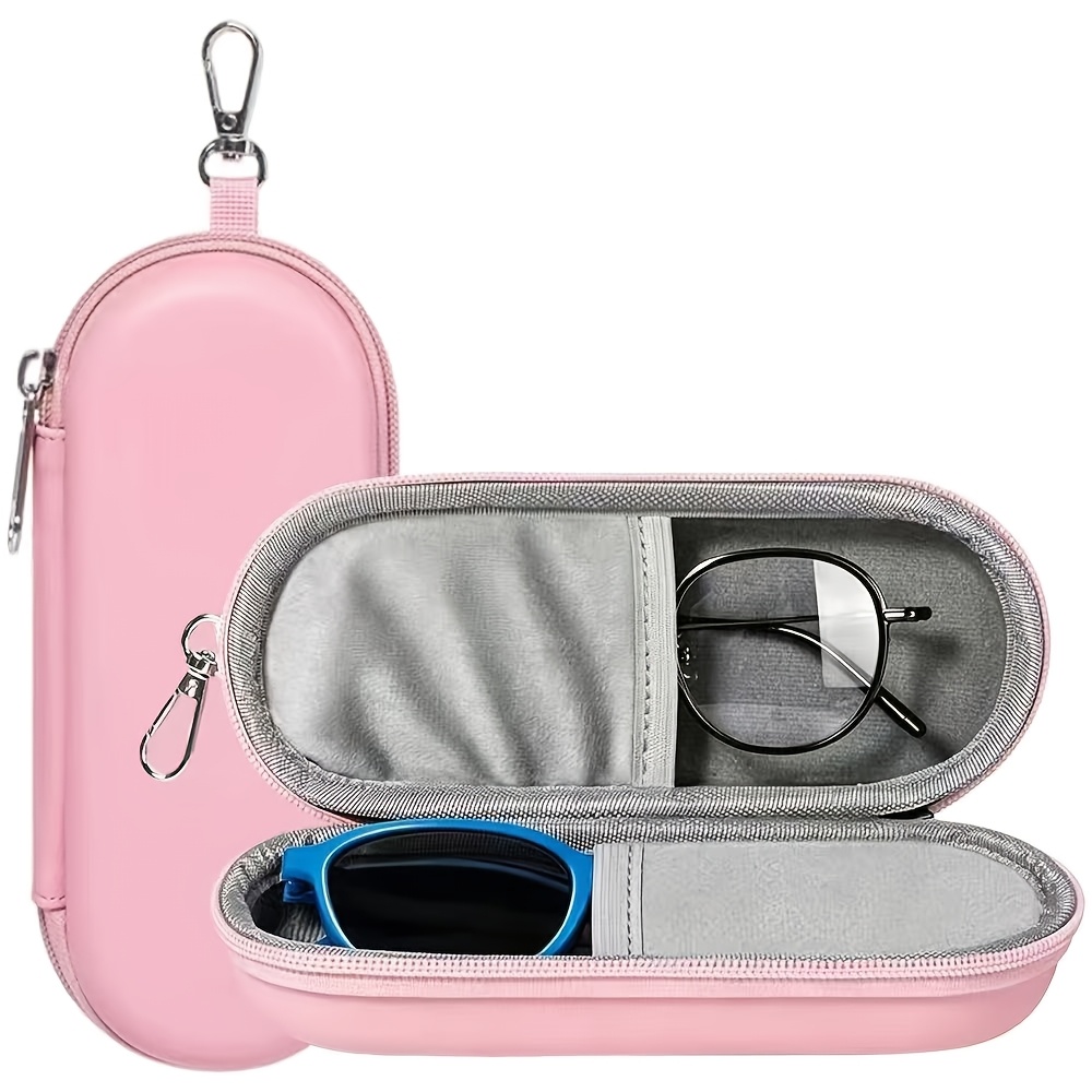 TEMU Layer Case, -one Hardshell Eyewear Storage Box, Portable Glasses Protector With Carabiner, Can Store Pairs Of Glasses