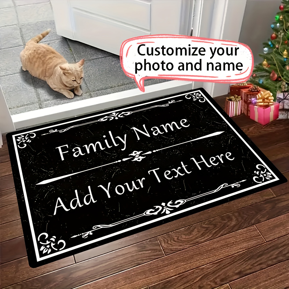 TEMU Tappetini di Personalizzati, Tappetini Antiscivolo - Personalizza con il della Tua Famiglia e Testo Personalizzato, come Regalo per le Feste per