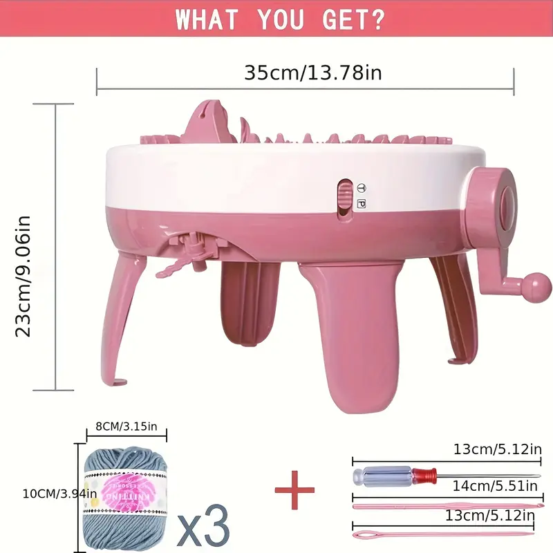 máquina de tejer 40 agujas, máquina de crochet, tablero de tejer inteligente con giratorio, kit de , kit de diy para gorros, bufandas, guantes, calcetines, juguetes divertidos, regalos de para niños, regalos de vacaciones detalles 1