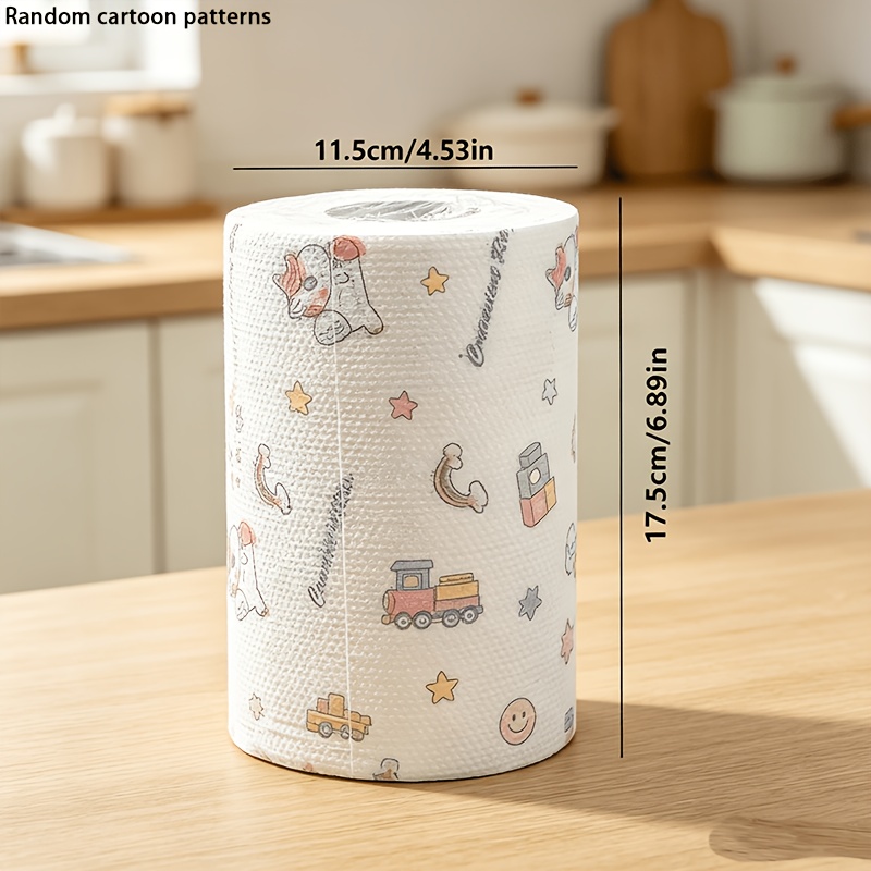 Image of 1roll (400/200 Times) High - Of Disposable Kitchen Towels, Wet And Dry, Oil-free, Reusable, Household Cleaning, Degreasing Cloth ( Styles), Lazy Rags, Kitchen Paper Towels