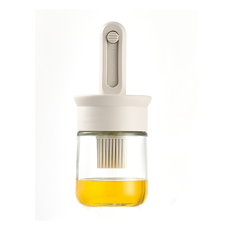 Image of Silicone Brush Oil Dispenser, Kitchen Oil Brush, 2-in-1 Oil Bottle With Silicone Basting Brush, Ideal For Cooking Vinegar, Sauces, Bbq Grilling, And Frying.