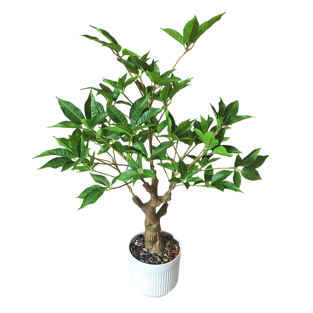 Set Of 1/white Plastic Pot For Tree/indoor, Office, Home Decoration