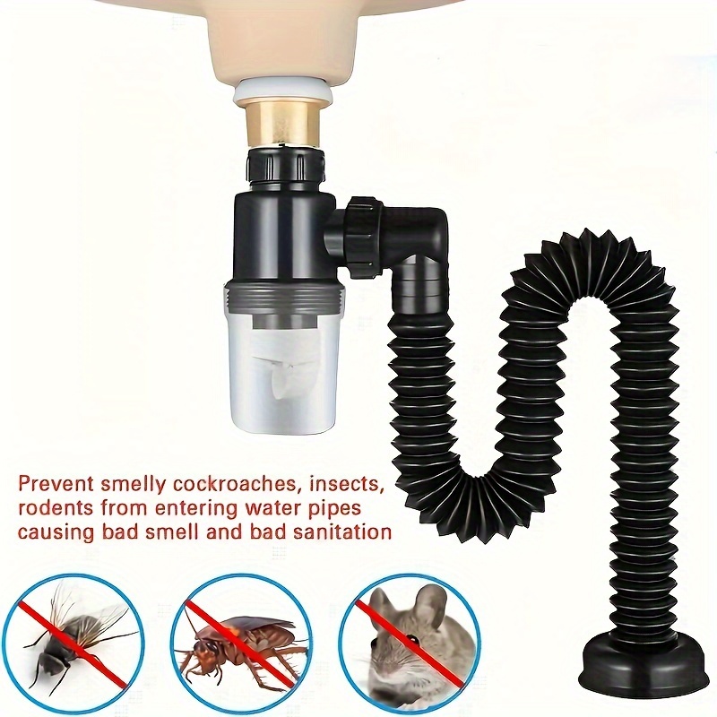 Flexible Expandable Pp Sink Drain Pipe Adjustable P Trap, 58 OFF