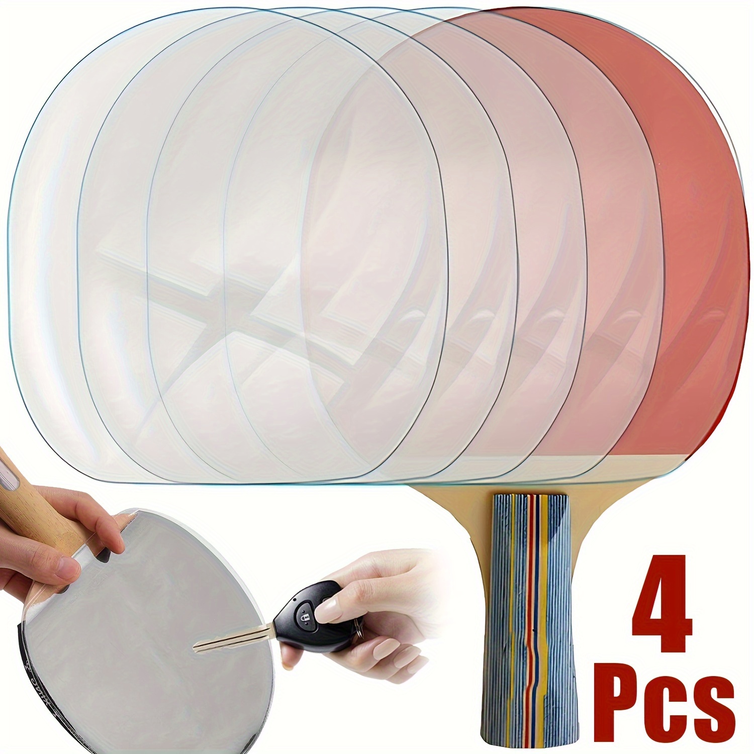 

4pcs Pingpong Rackets Protective Film Stickier Maintenance Cover Table Tennis Rackets Rubber Protection Film