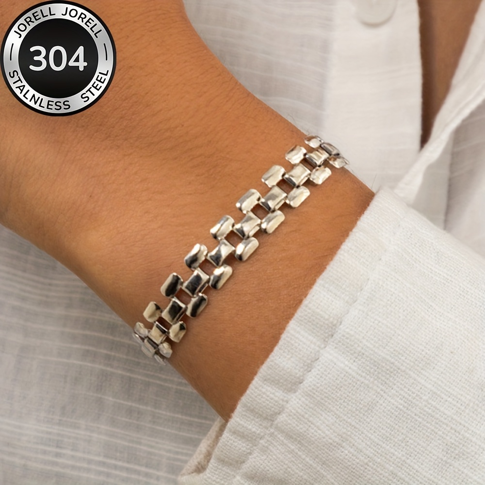 E-shop Hochwertiges goldenes Armband aus Edelstahl, farbbeständig, schlicht elegant, modisches Damenarmband für den oder Partys, Damenschmuck,