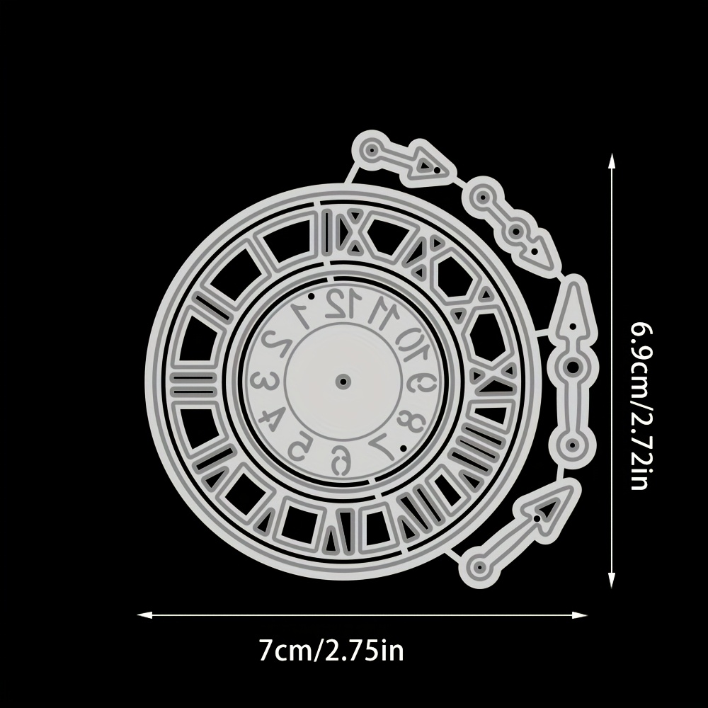 TEMU Vintage Clock Die-cut For Diy Scrapbooking, Card Making & Paper Crafts - Holiday Greetings & Thank You Cards