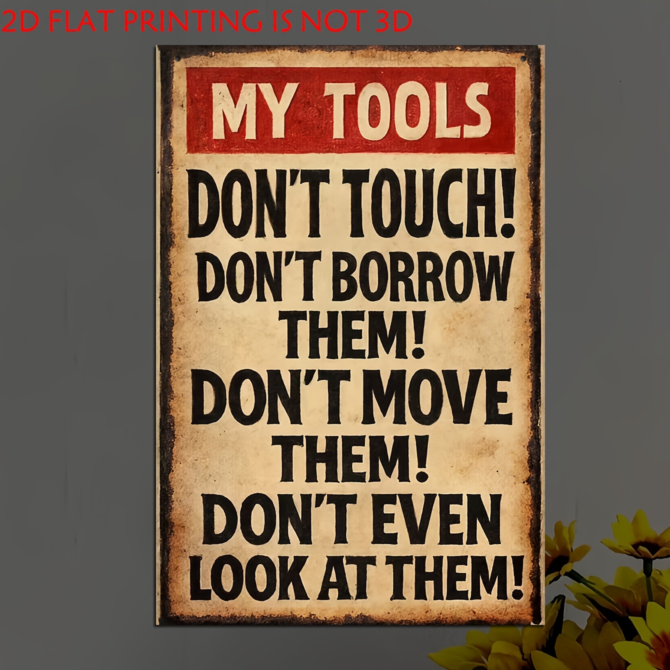 2d flat 1pc retro   wall mounted artificial plaque minimalist themed sign suitable for garage cave workshop home office multi room decor practical gift 2d flat