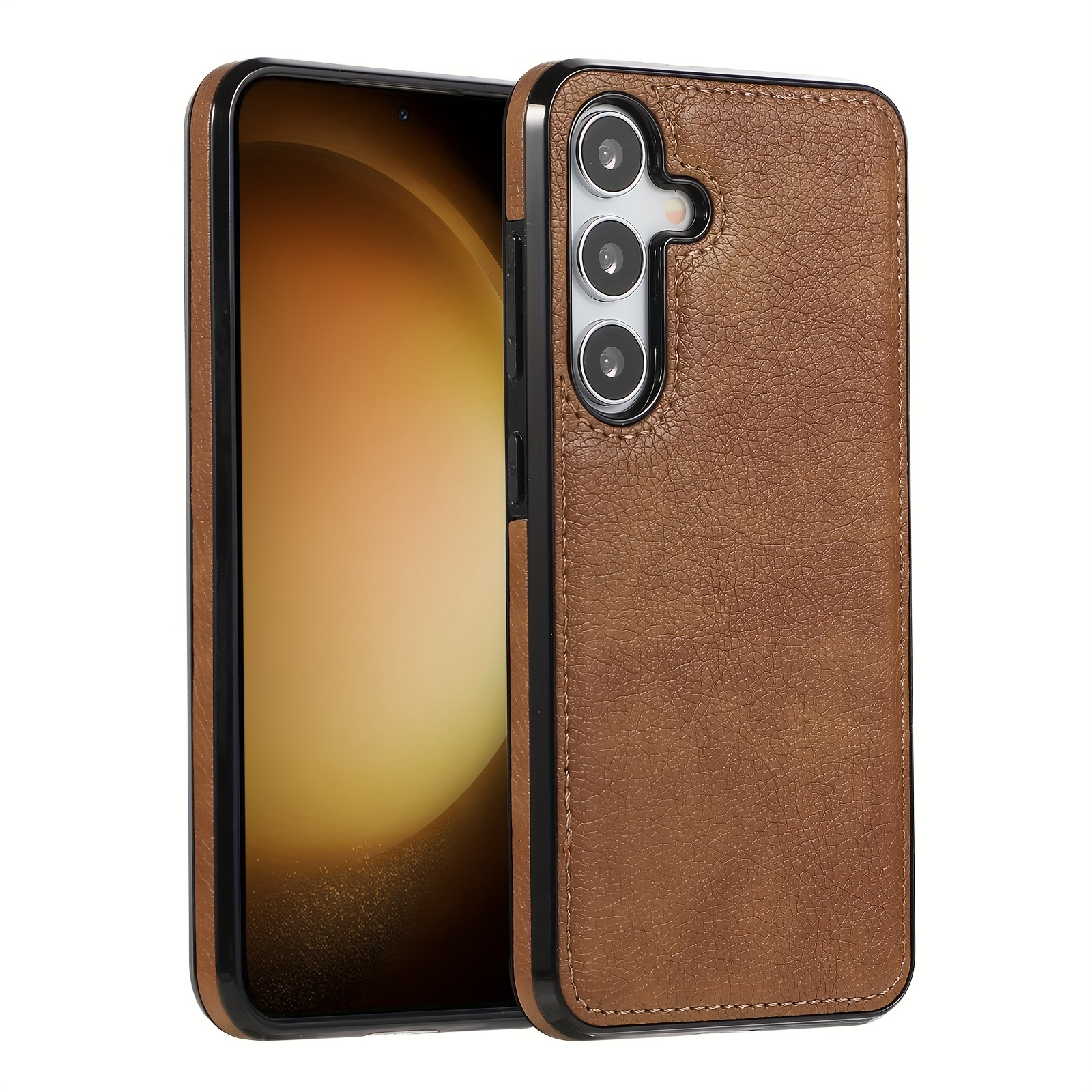 TEMU A Lightweight New Phone Case With Texture, Compatible With S23/s23 Ultra/s24/s24 Ultra/s25/s25 Ultra, Featuring A Vintage-style Leather Design.