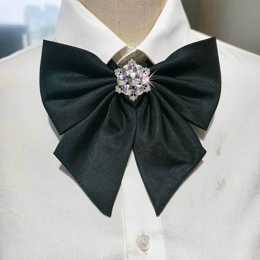 TEMU 1pc Men Women, Student Back-to- Bow Tie, Lapel , With Snowflake Decoration, Elegant Beautiful Bow Tie. Preppy Style Fashion Versatile Women's