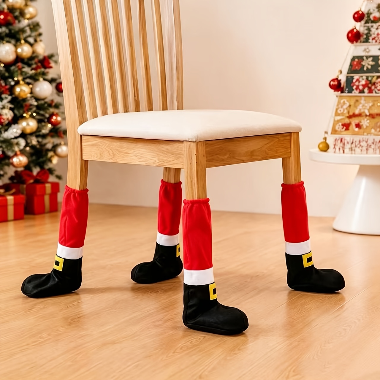 TEMU 4 pz Protezioni per Gambe Tavolo Natalizie, Articoli per Feste di Natale, Decorazioni Natalizie per la Casa, Protezioni Decorative per Feste
