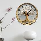 rustic wooden tree of life wall inch silent non ticking round decorative clock manufactured wood aesthetic home office accent european battery operated aa not included