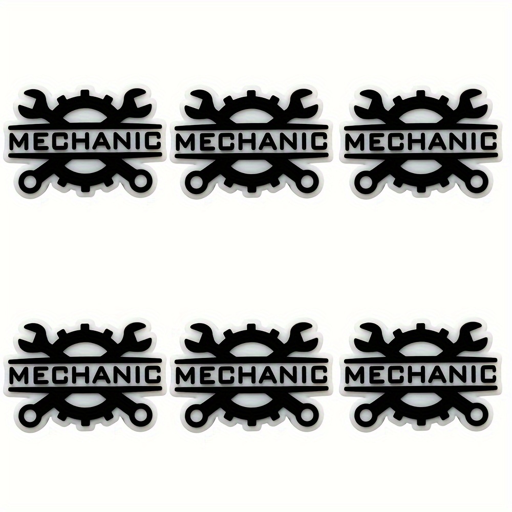 

6pcs Silicone Mechanic Character Beads Set - Creative Diy Handmade Beads For Pens, Keychains, And Jewelry Accessories