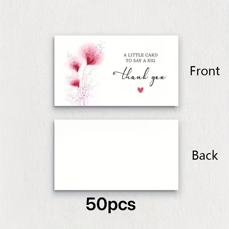TEMU 50 stuks elegante bedankkaarten - perfect voor Moederdag, Vaderdag, zakelijke gelegenheden, feesten, verjaardagen en huwelijksrecepties