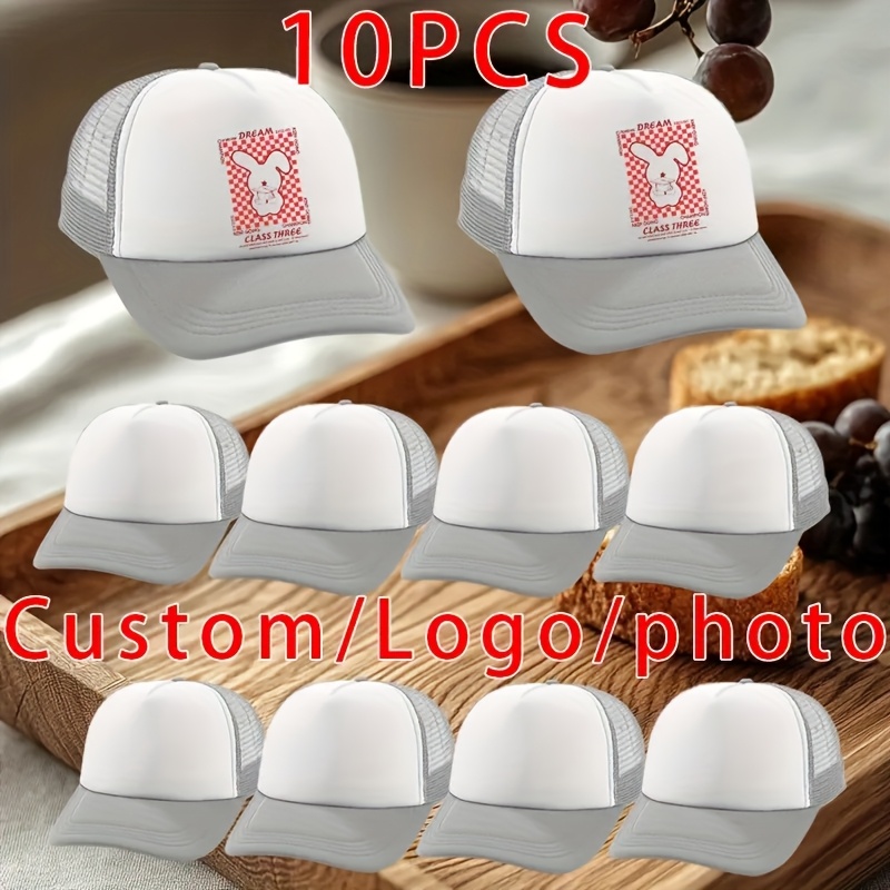 10pcs Customizable DIY Casual Style Baseball Caps