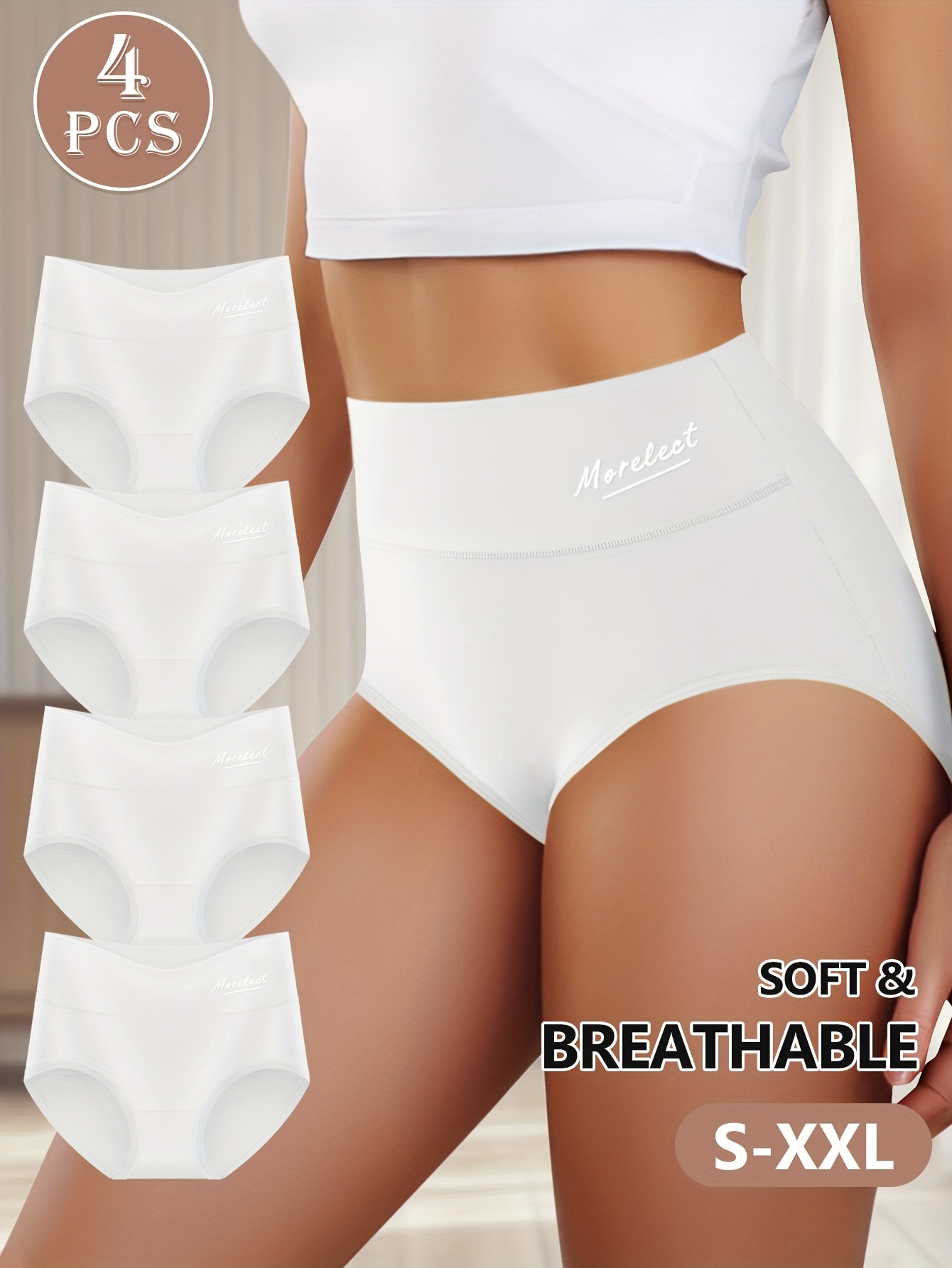 4 pack high waist panties breathable and   womens underwear for tummy control   lift seamless   briefs casual attire