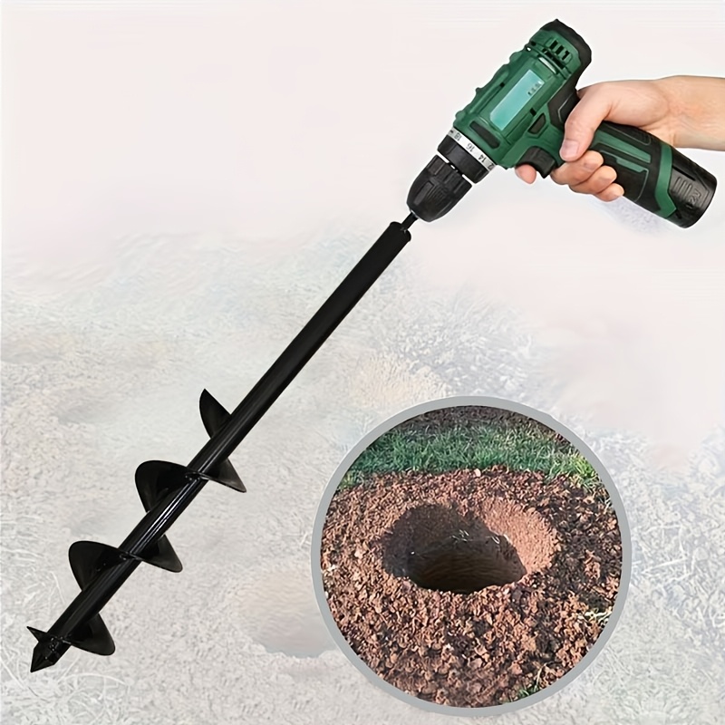 extended garden auger 3 94 x24 10x60 cm heavy duty deep hole digger for planting large trees installing fence posts and ground screws 3 8 inch hex drive rust resistant steel material Product details 0