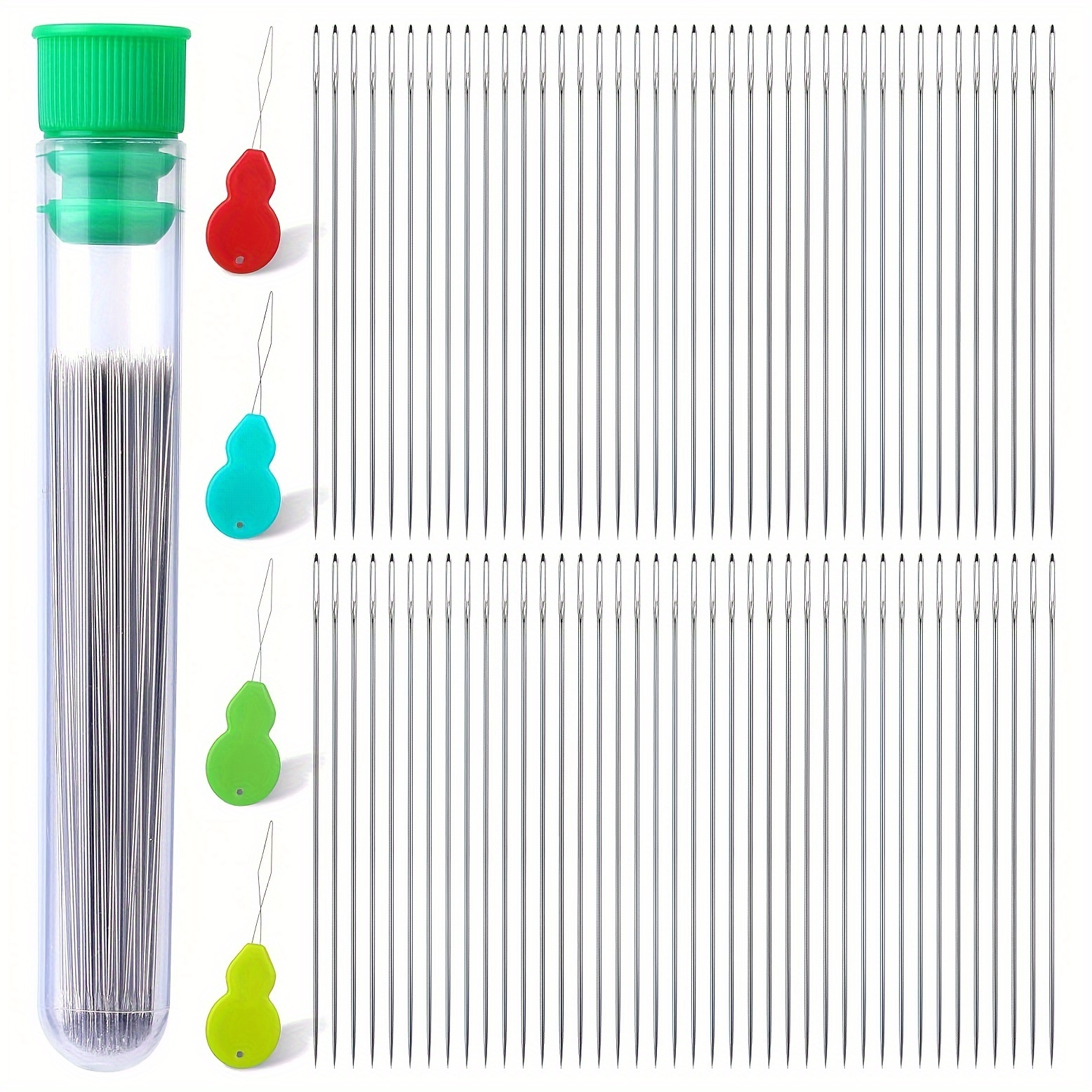 

150pcs Beading Needles Set For Jewelry Making - Metal Seed Bead Needles Size 10, Includes Needle Bottle & , & Anti-rust Weaving Tools, Random Color Accessories