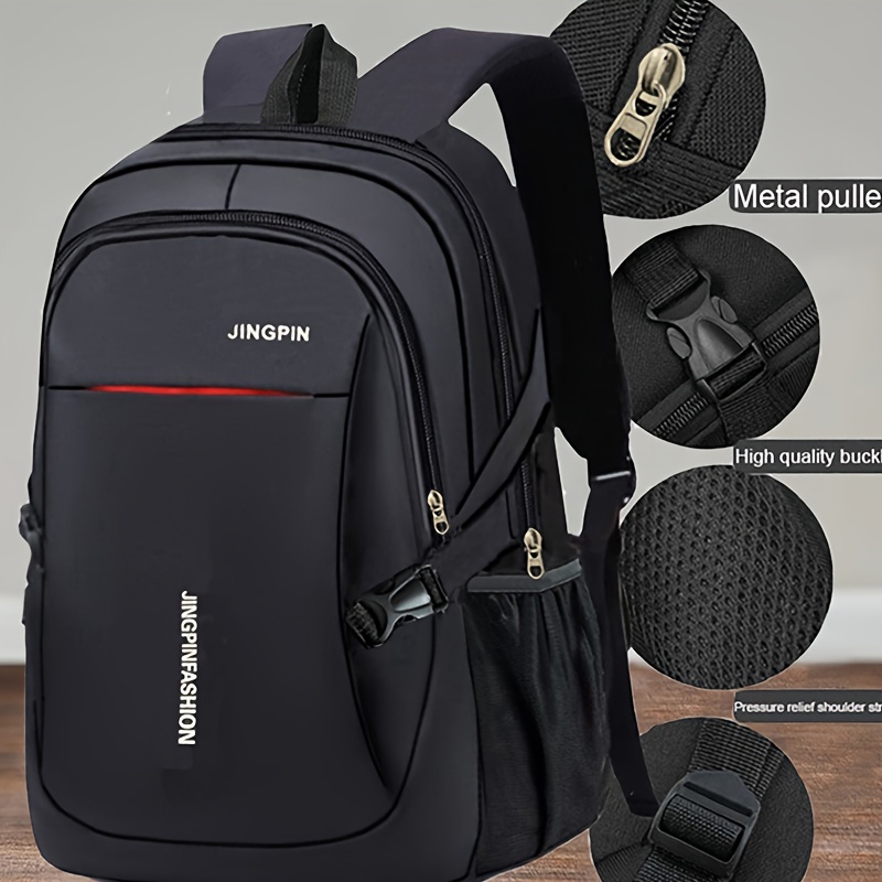 

1pc Leisure Nylon Simple Backpack, Large Capacity Computer Travel Bag