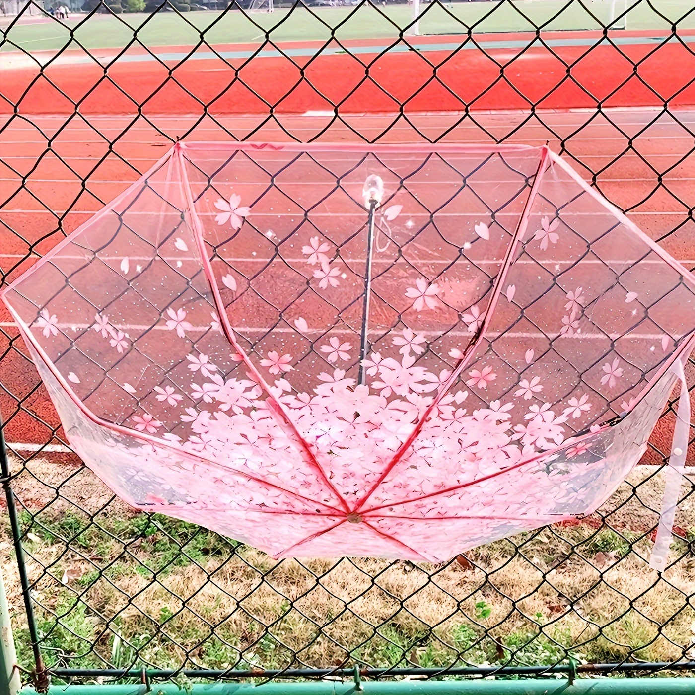 Accesorios Lluvia Vikye Paraguas Transparente Plegable - Diseño Flor De Cerezo, Manual, 93 Cm De Diámetro Material Ecológico