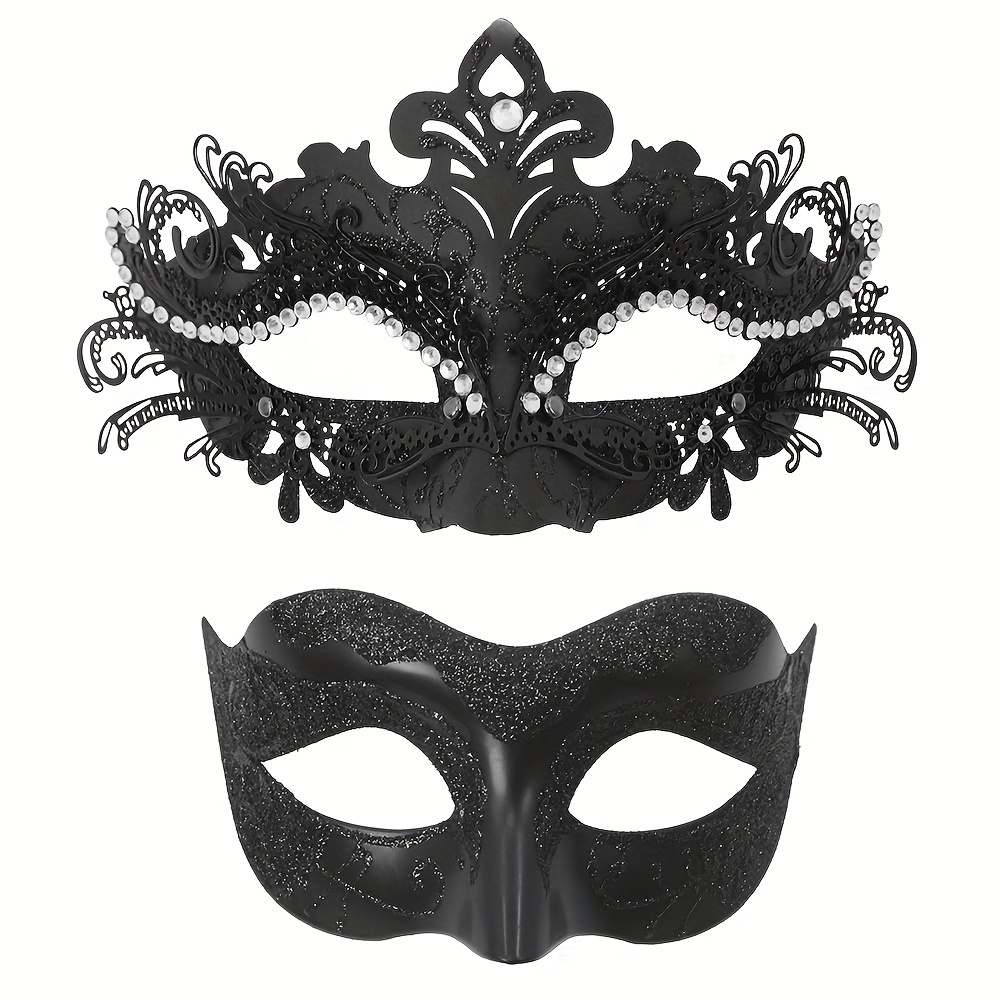 2pcs Couple Gentleman Men Women Couple Masquerade Party Mask Vintage Greek Roman Mask Venetian Party Mask Halloween Mardi Gras Mask