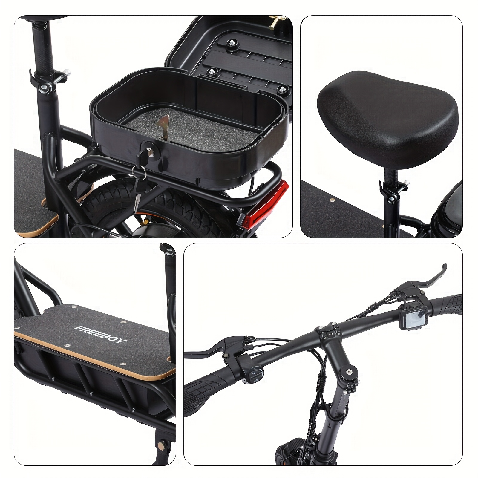 750w high speed brushless motor electric scooter with seat basket 29   range 20 mph   foldable design for commuting travel and daily use Product details 2