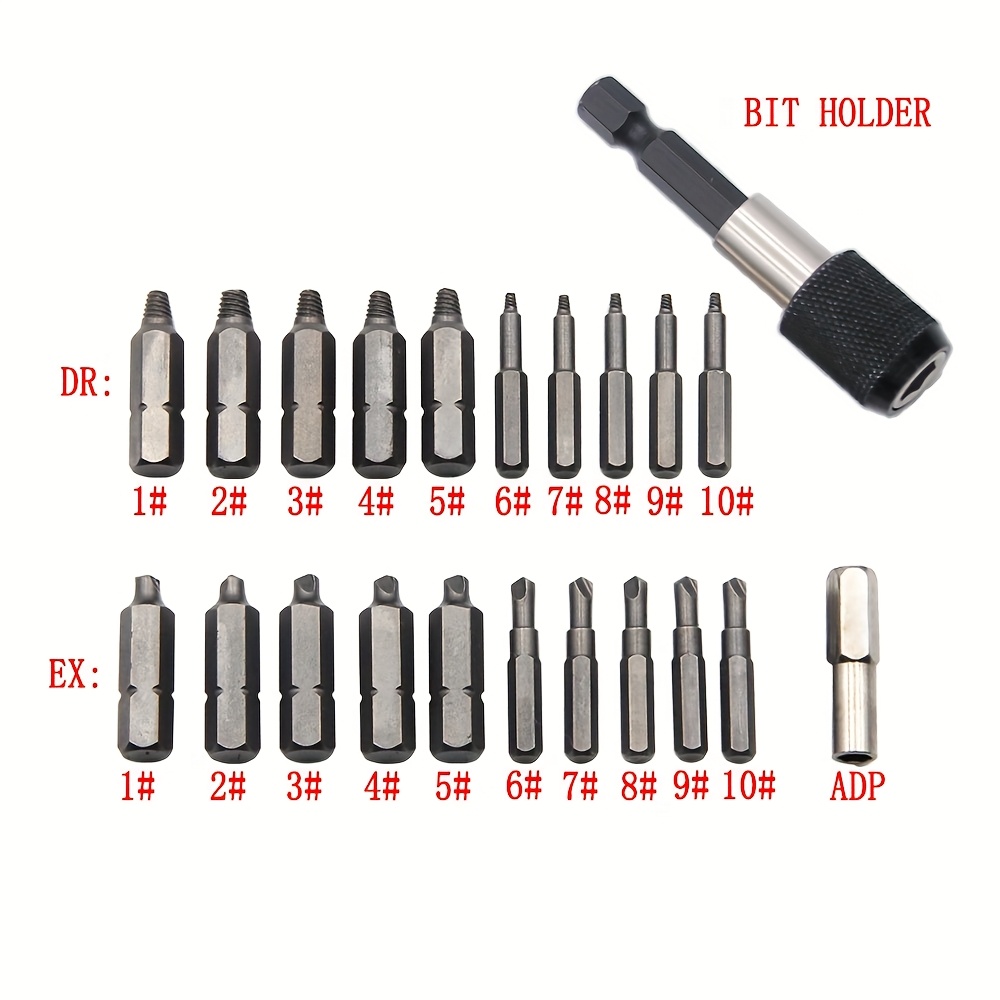 22pcs Plastic Case S2 Screw Extractor Set, Special Tool For Removing Stripped Screws, Including Drill Bits And Driver Bits, Maintenance & Disassembly Accessories